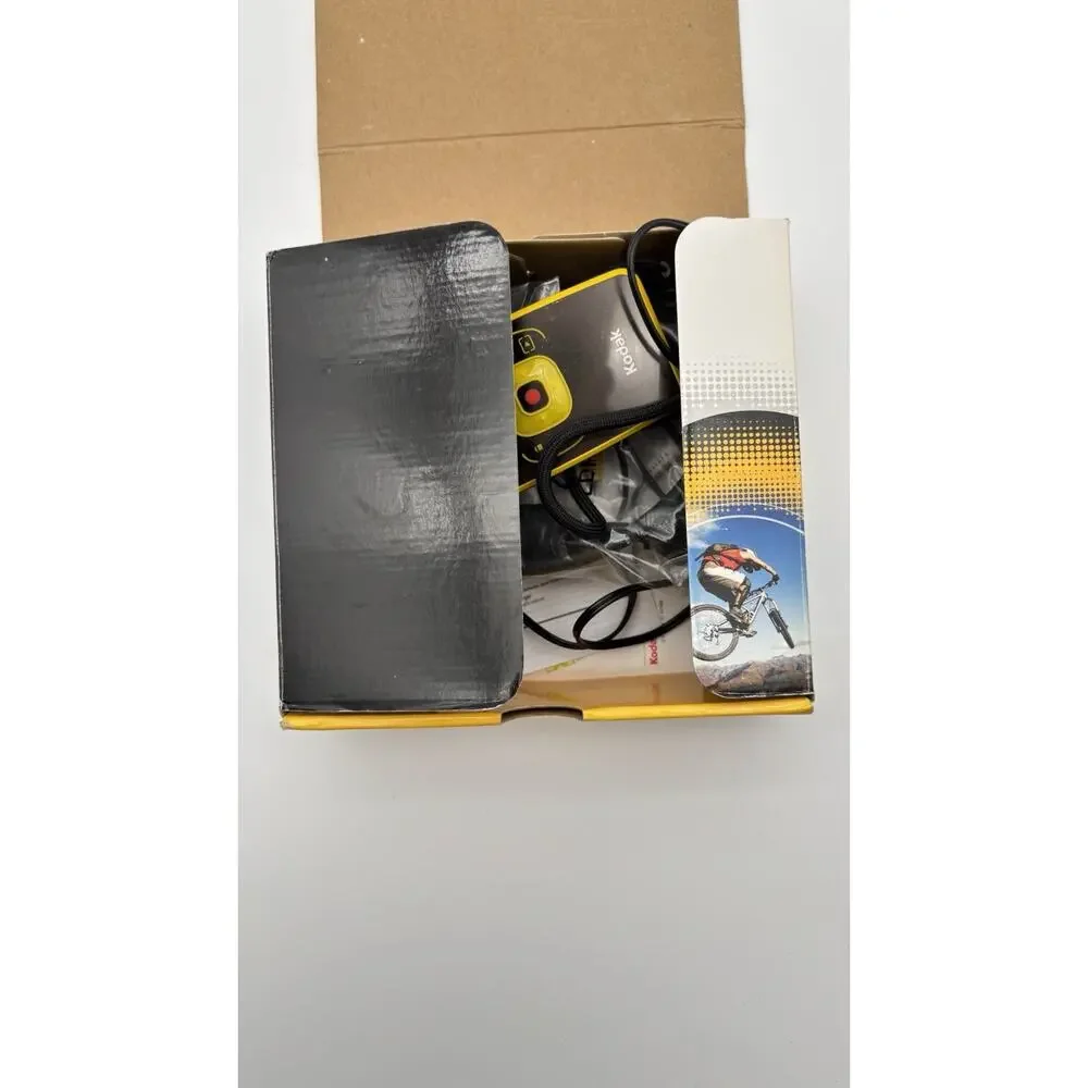 Kodak Zx1 HD Pocket Video Camera Yellow– Tested –Turns On W/ Accessories & Box
